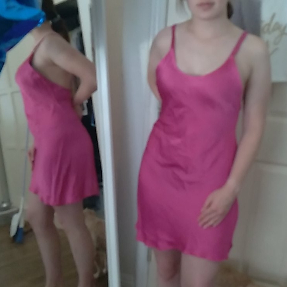 Forever 21 pink silk dress New